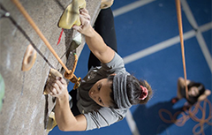 Student on rockwall